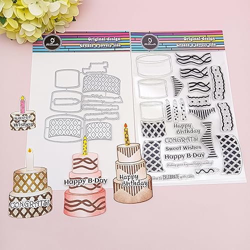 Alinacutle Juego de sellos transparentes, plantilla de corte de metal, troqueles para hacer tarjetas hechas a mano, álbum de papel para manualidades