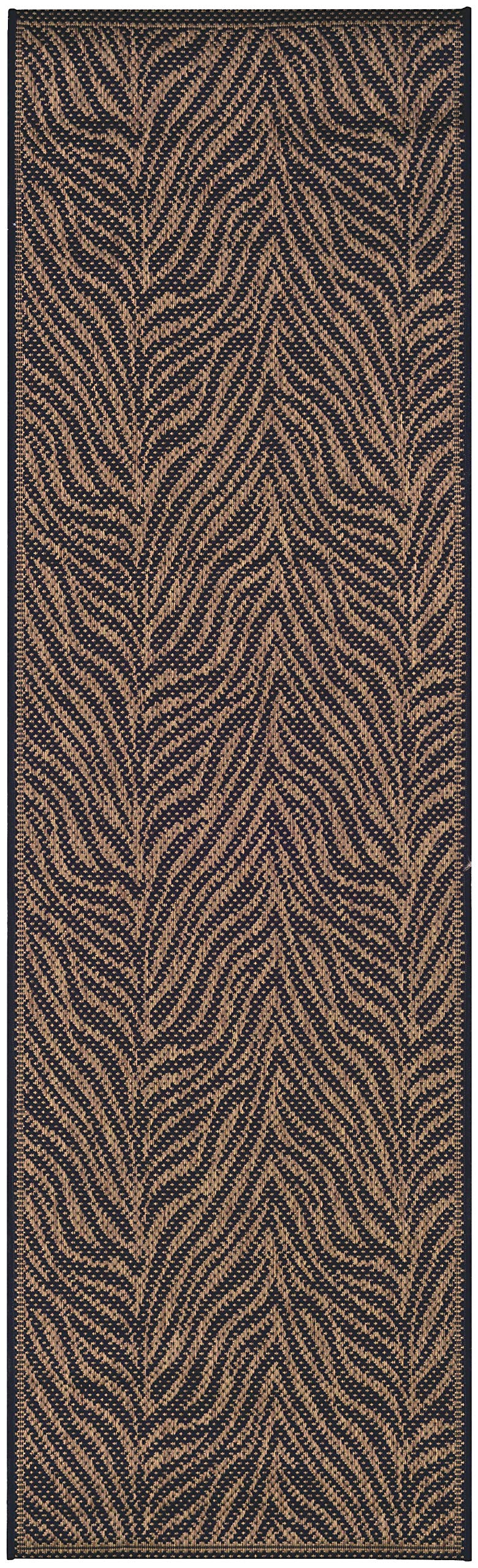 Couristan 1514/0121 Recife Zebra Black/Cocoa Runner Rug, 2-Feet 3-Inch by 11-Feet 9-Inch