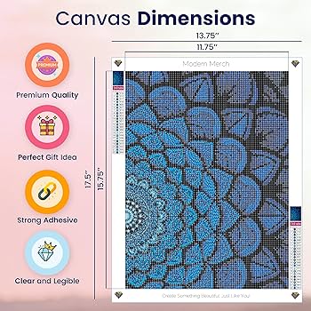 Amazon.com: Modern Merch Mandala Diamond Art Kits for Adults, Blue