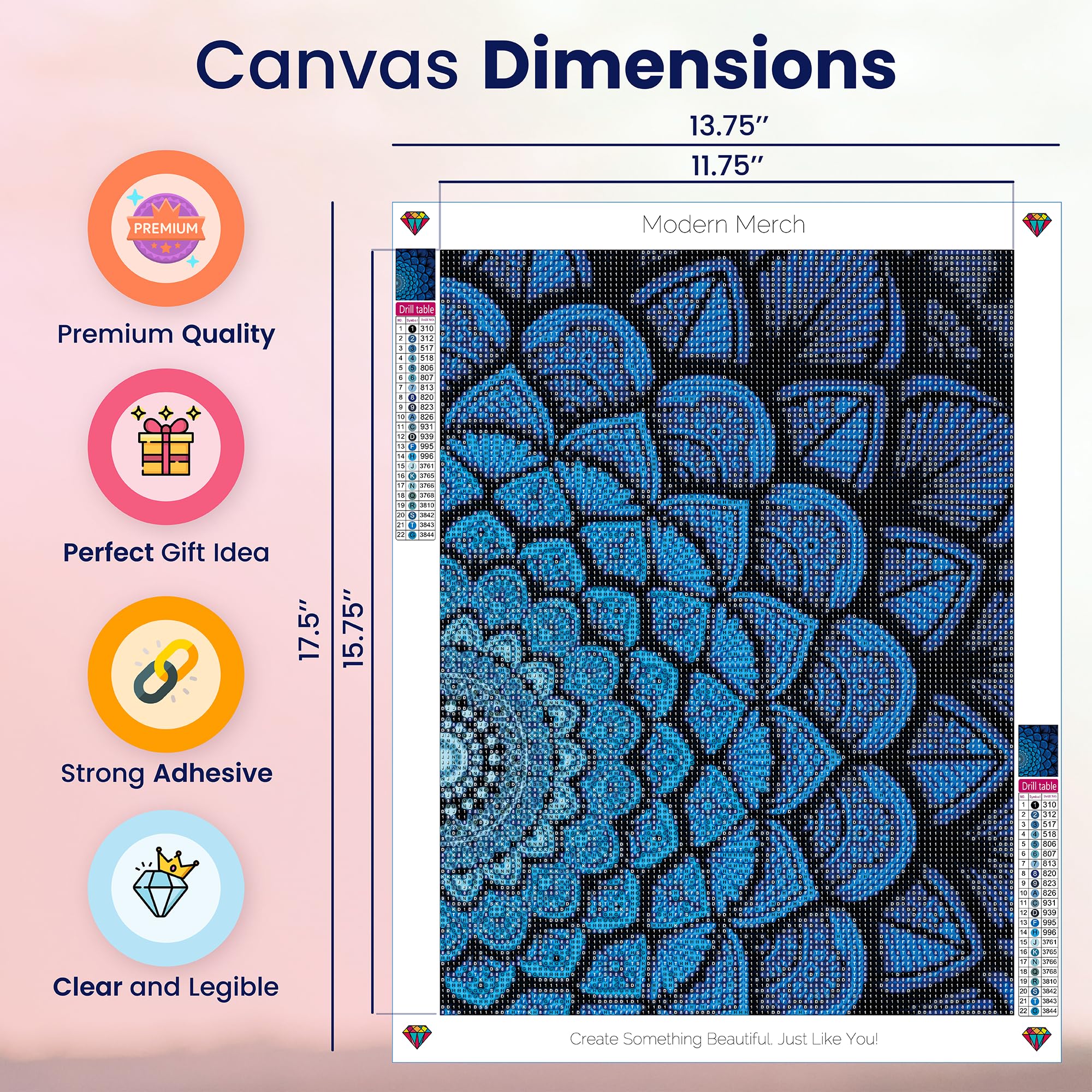 Amazon.com: Modern Merch Mandala Diamond Art Kits for Adults, Blue