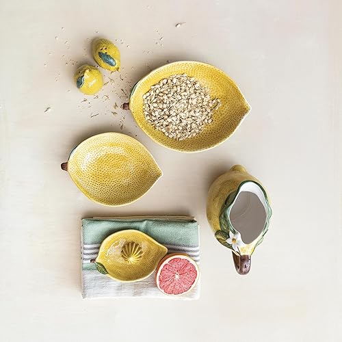 Miniatura 3 de Creative Co-Op Exprimidor de limón de gres cítrico Countryside, multicolor