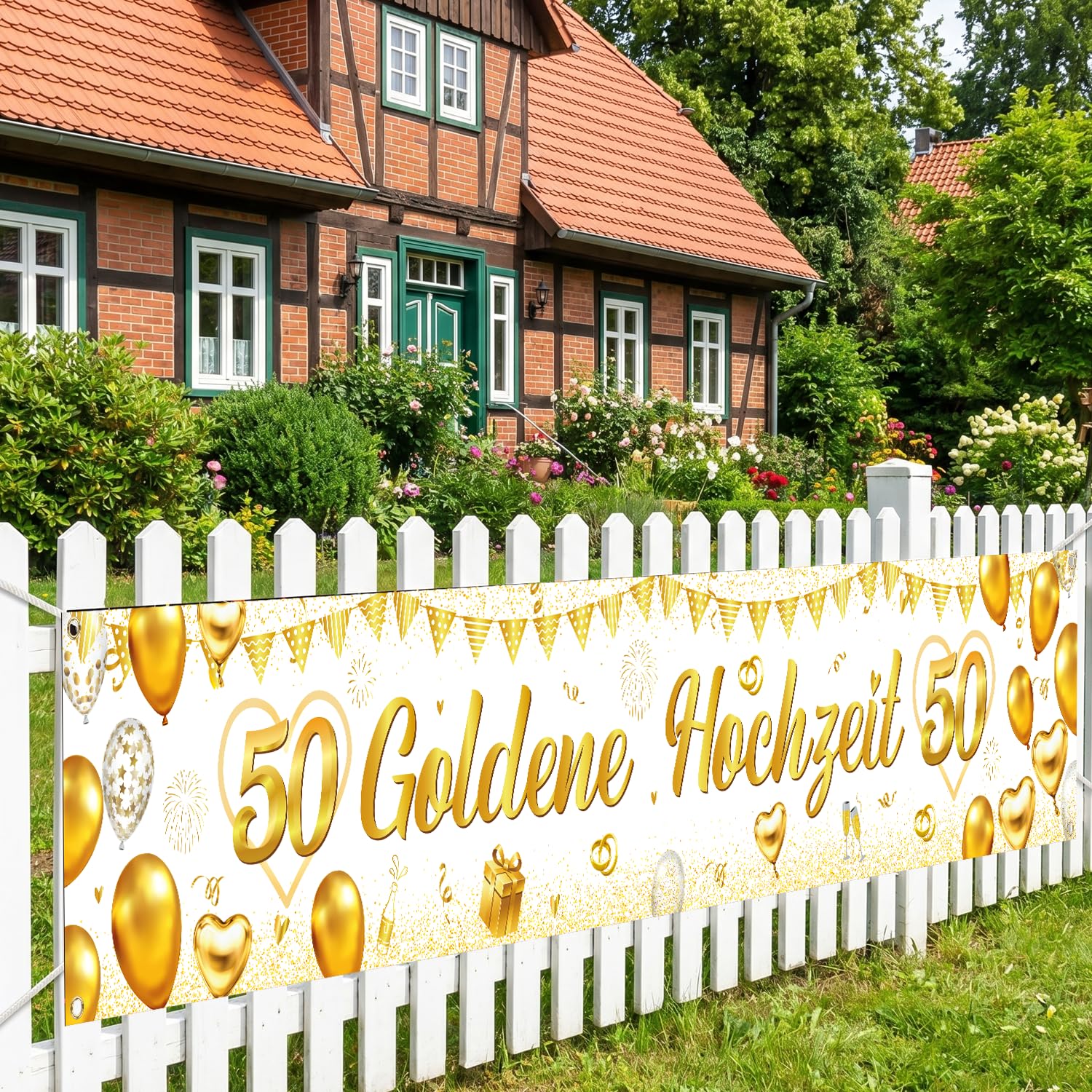 Afritee Goldene Hochzeit Deko Banner 50 Jahre Goldhochzeit Party Zubehör