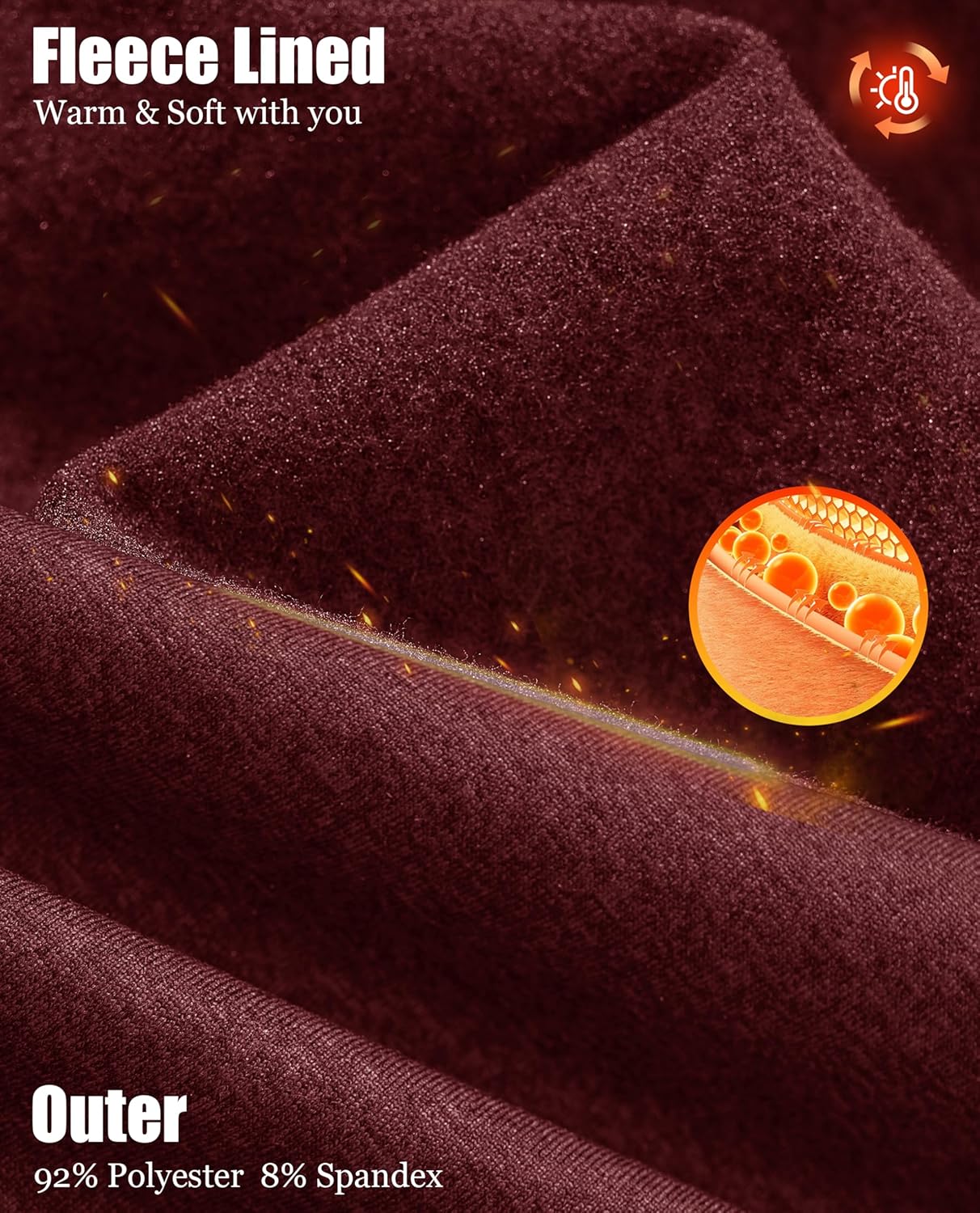 KEFITEVD Men's Quarter Zip Pullover Fleece Lined Long Sleeve Golf Shirt 1/4 Zip Sweatshirts Thermal Winter Sweaters - Image 4