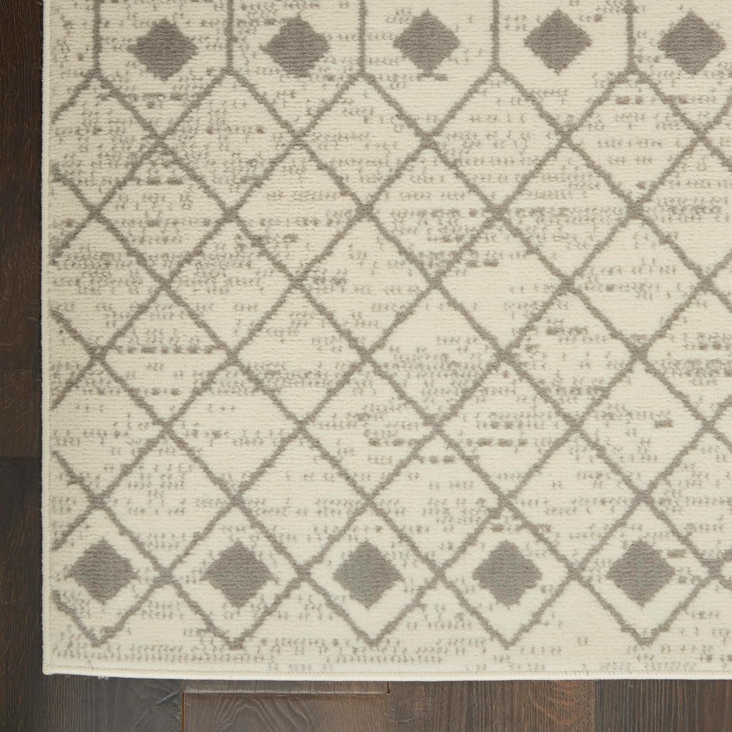 Nourison Home Grafix Ivory/Grey 6' x 9' Area Rug - Easy Clean, Non Shedding, Bed Room, Living Room, Dining Room, Kitchen (6' x 9')