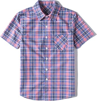 Tronjori Boys Short Sleeve Button Down Woven Shirt