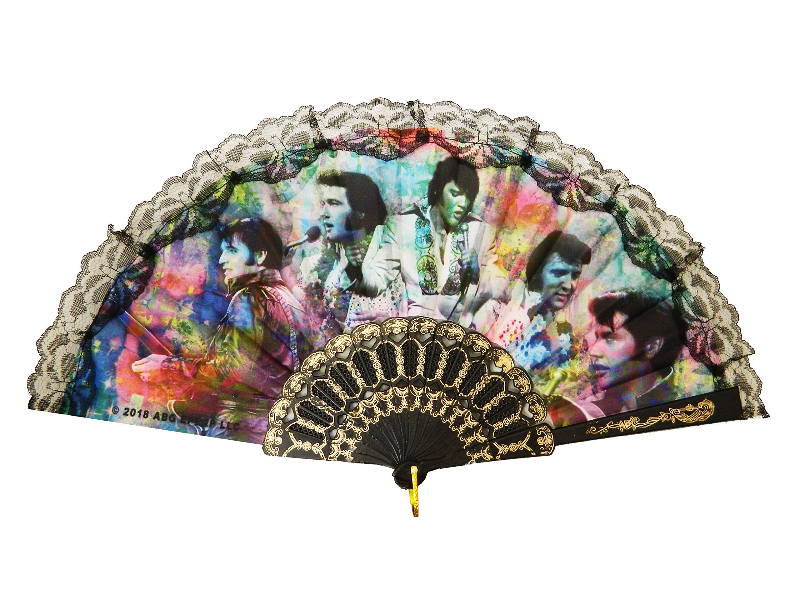 Midsouth Products Elvis Colorful Collage Foldable Hand Fan