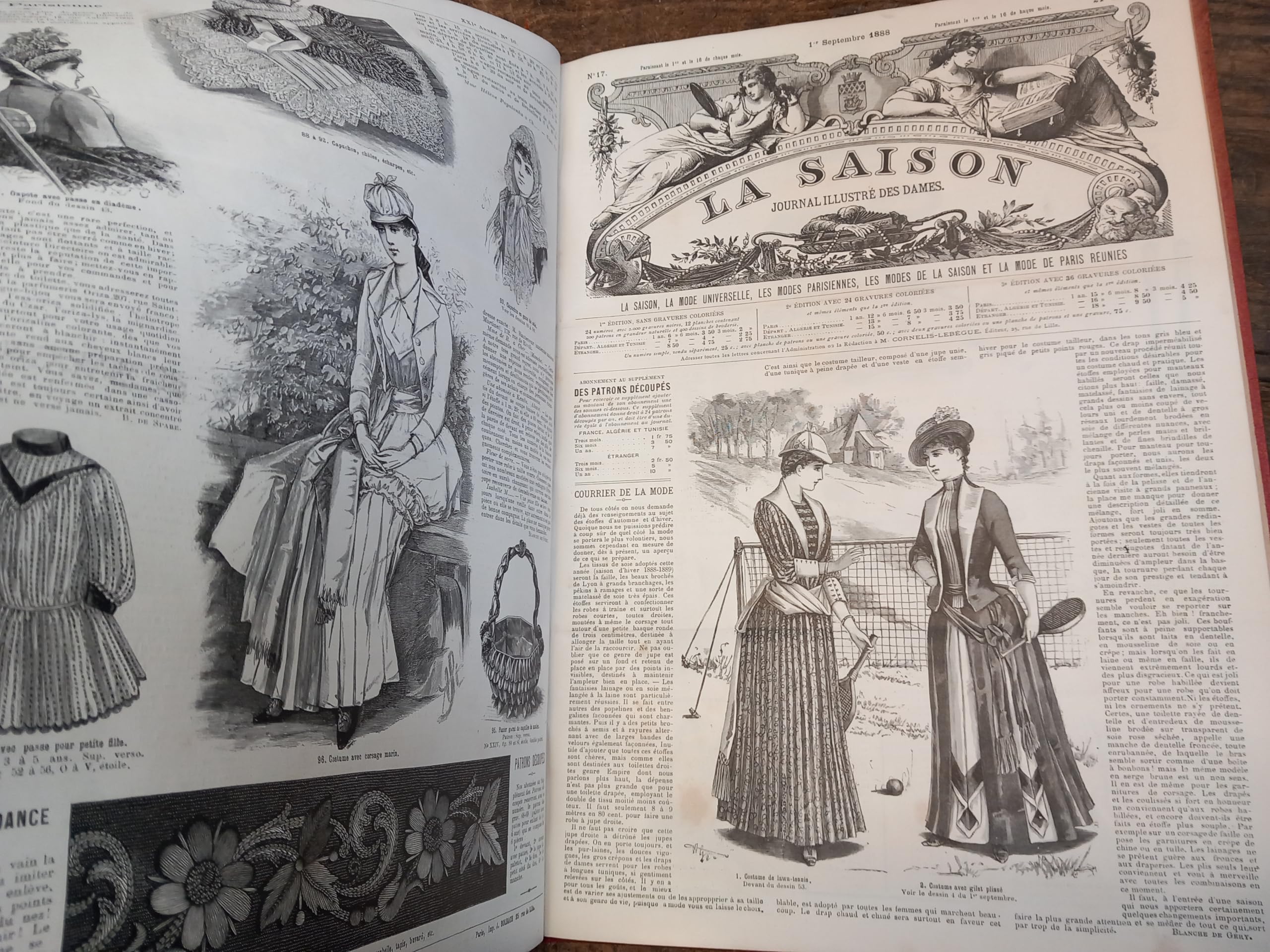 la saison journal illustré des dames la mode universelle, les modes parisiennes, les modes de saison et la mode de Paris - année complète 1888