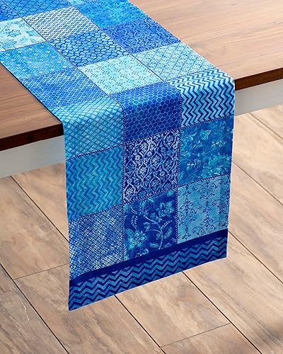 Miniatura 7 de Maison d' Hermine - Camino de mesa 100% de algodón, decorativo, para el hogar, boda, fiesta, bufé y campamento, amor índigo (una capa),