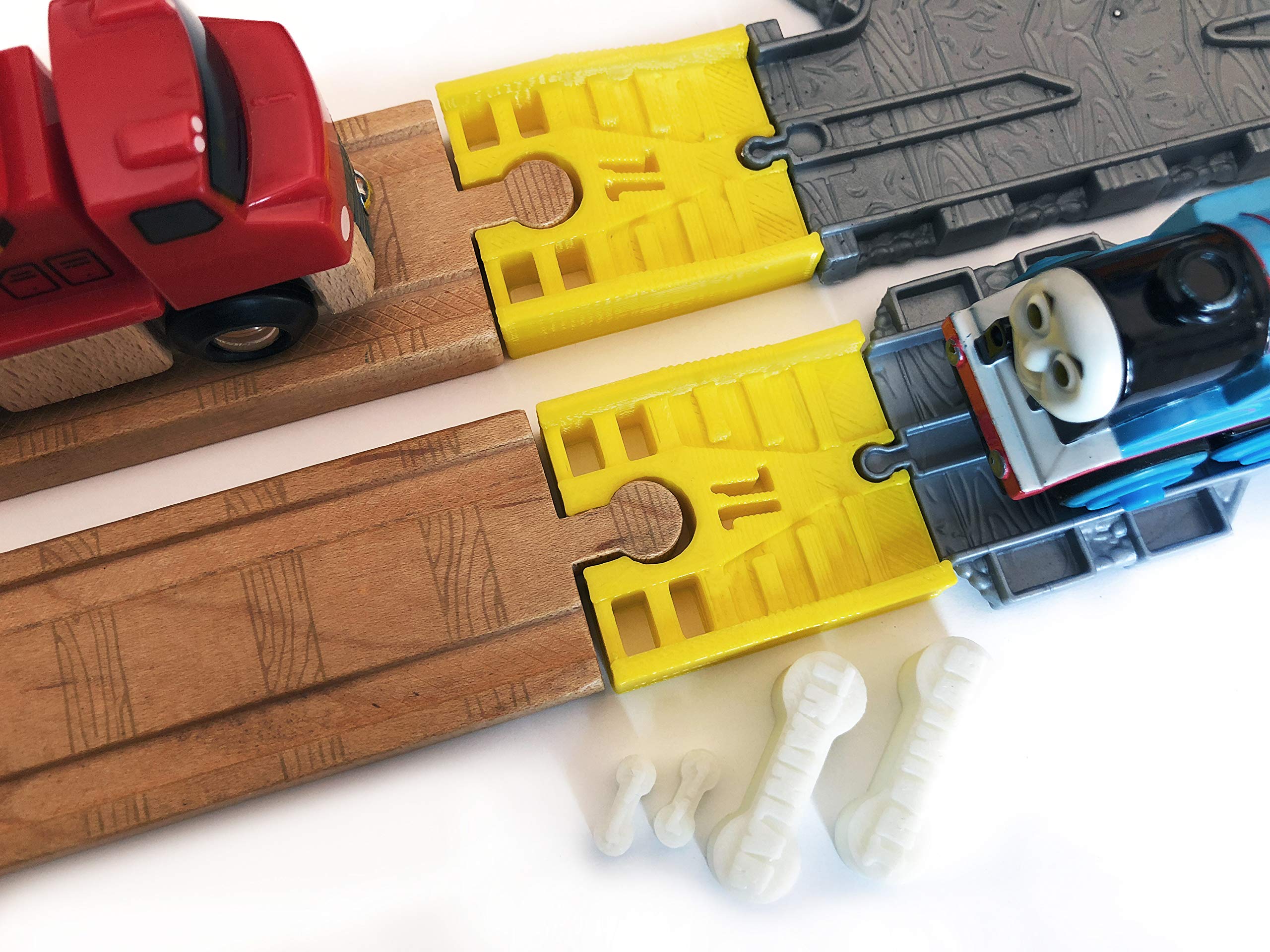 TrainLab Take-n-Play to Wooden Railway Train Track Adapter (Yellow)