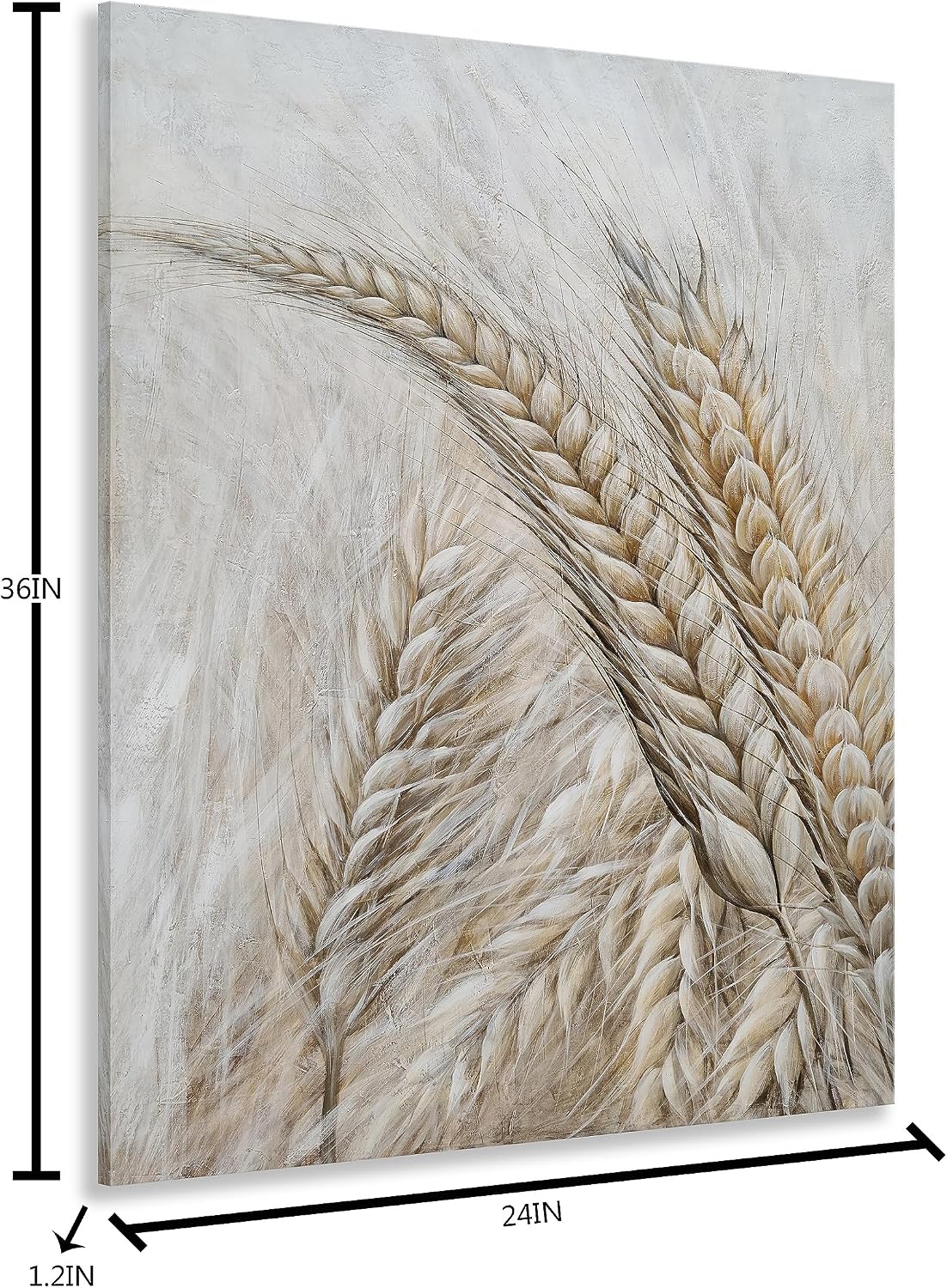 YHSKY ARTS Rustic Canvas Wall Art - Farmhouse Landscape Wheat Painting for Home Decor