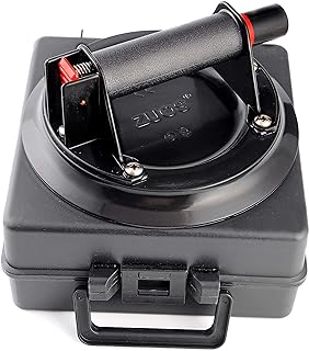 ZUOS 8" Vacuum Suction Cup Glass Lifter With Plastic Handle Powerful Heavy Duty Vacuum Lifter for Granite & Glass Lifting Window Replacement 150 with Free Carrying Caselbs Load Capacity