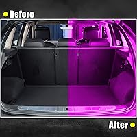 Vista 4 de X AUTOHAUX 2 luces LED para Tesla modelo 3/Y/S/X luces moradas para interior del coche, luces LED rosas y moradas para el espacio de los pies