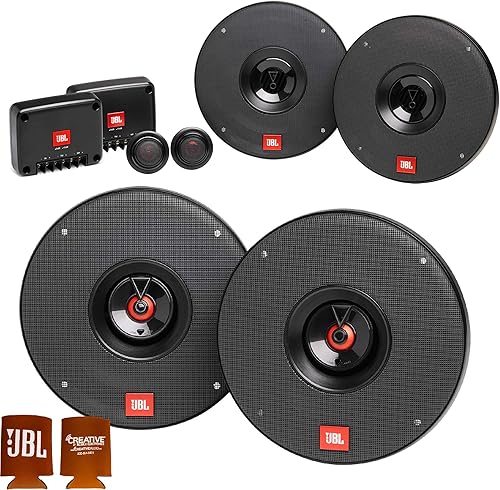 JBL Paquete de 1 par de altavoces CLUB-602CAM de 6.5 pulgadas con 1 par de altavoces coaxiales CLUB-622AM de 6.5 pulgadas (renovado)