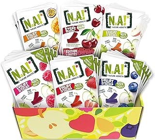 N.A! - Kit Sucré de 21 Sachets de Fruit Sticks framboise (x4), fraise (x3), myrtille (x4), pomme(x3), mangue/passion(x3), cerise (x4)- Sans Conservateurs