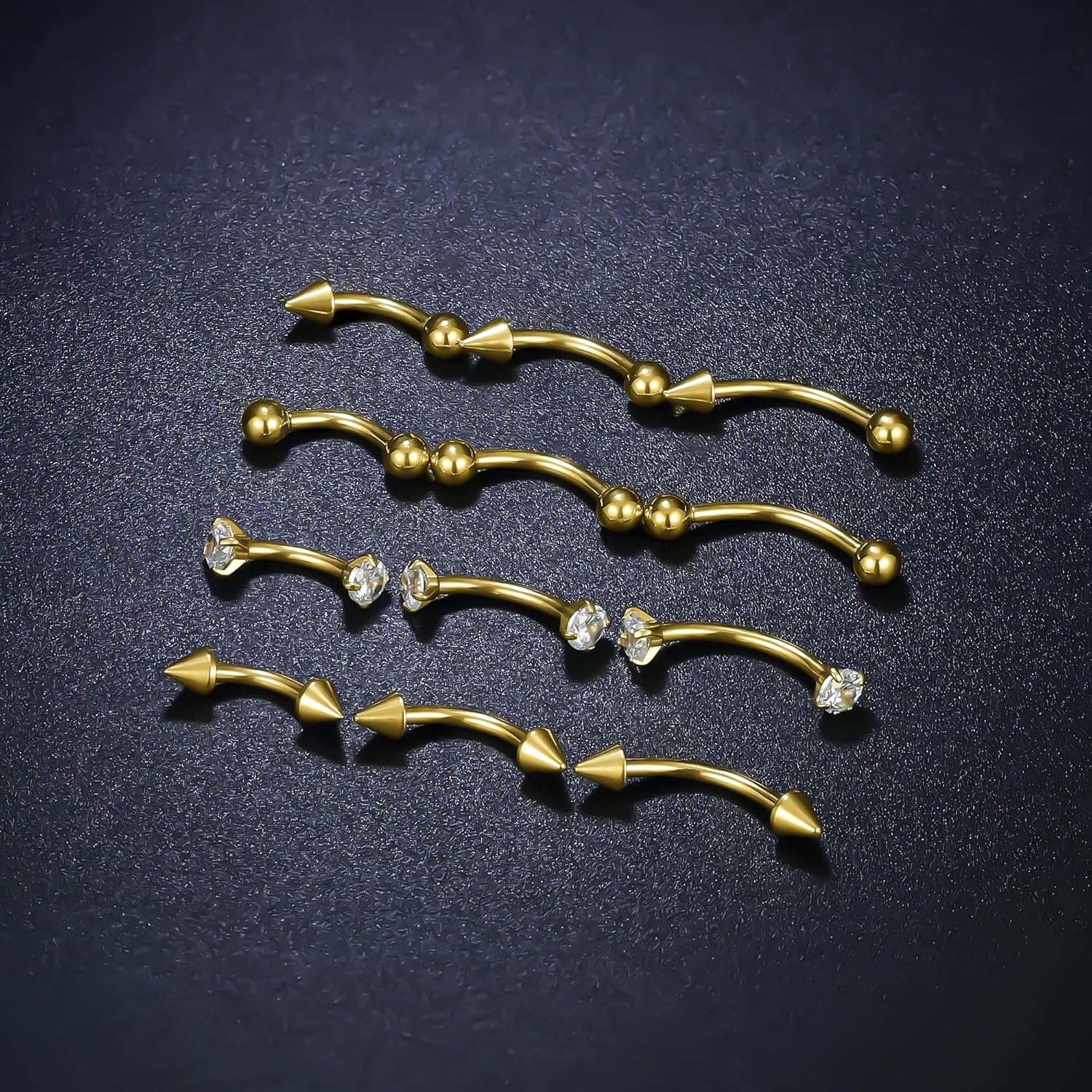 Vsnnsns Rook Daith Piercing Jewelry 16G Stainless Surgical Steel Curved Barbell Eyebrow Rings Vertical Labret Lip Piercing Jewelry Rook Daith Earrings for Women Men 6MM 8MM 10MM Hypoallergenic - Image 4