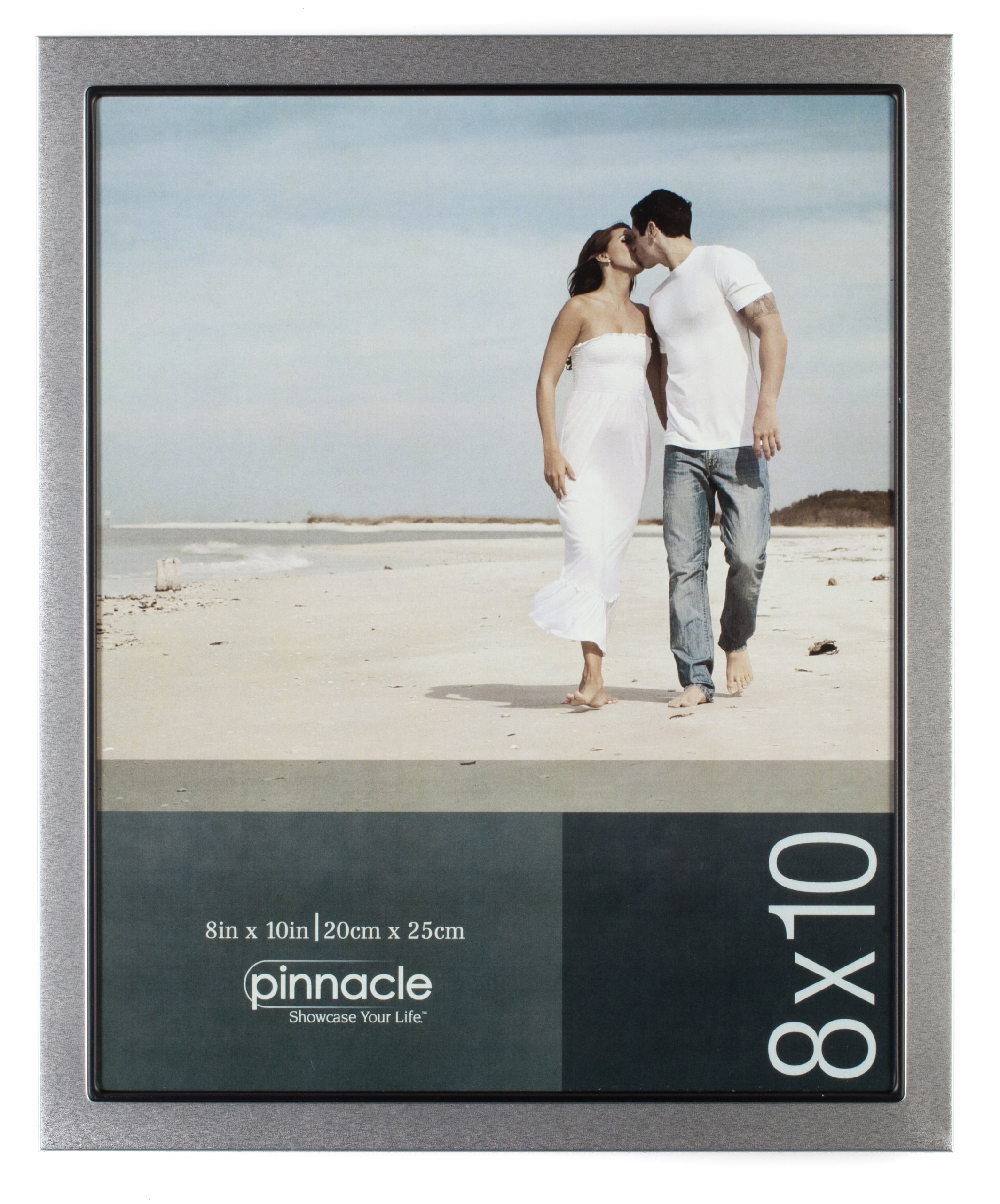 PinnacleFrames Silver Desk Frame with Black Inner, 8 inch by 10 inch