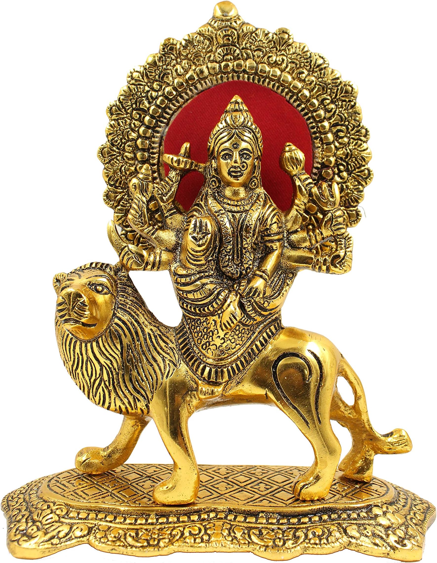 PS Products Maa Durga Statue Sherawali Idol Ambe Rani Sculpture, Golden
