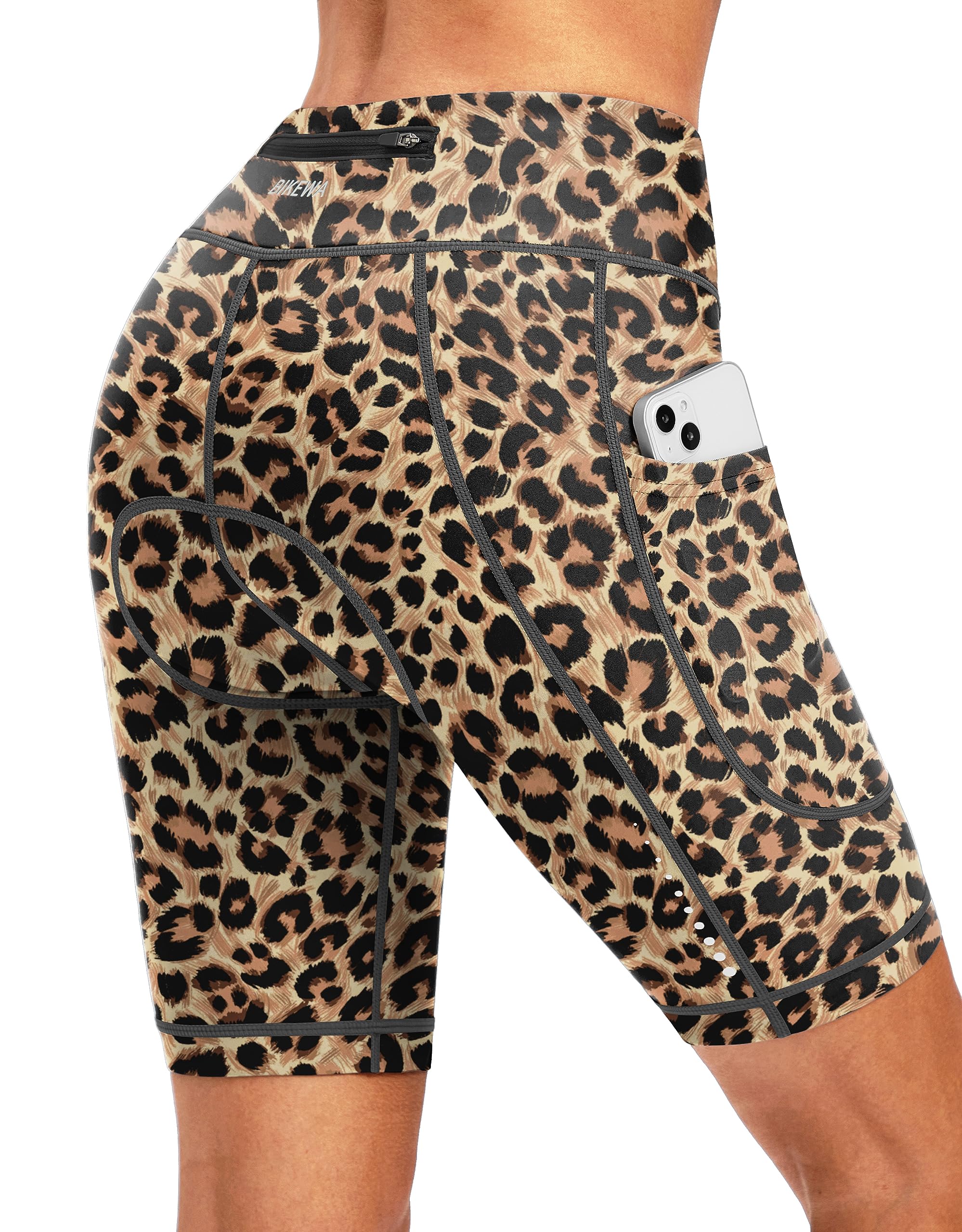 Bikewa Women's 4D Padded Bike Shorts Cycling Riding Road Biking Bicycle Cycle Shorts for Women Zipper Pockets