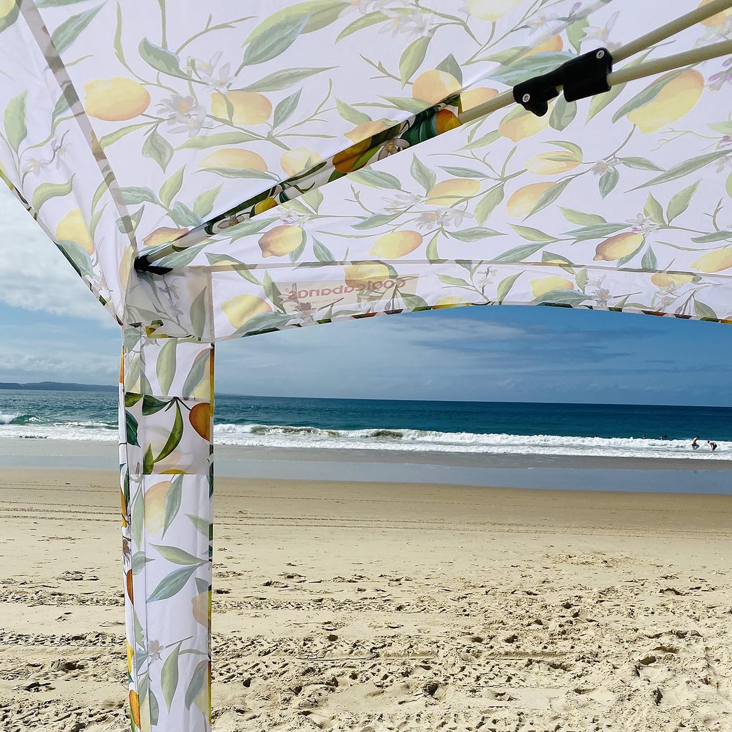 CoolCabana Beach Shade Tent - Easy Setup, UPF 50+ Protection, Large & Medium Sizes, Compact & Wind Resistant - Beach Cabana for The Whole Family - Lemon Scarletta, Large
