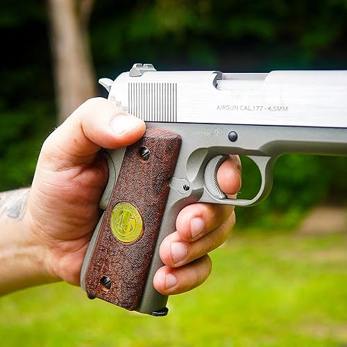 Miniatura 8 de URAY 1911 Medallón NRA de tamaño completo y empuñaduras de pistola de bandera