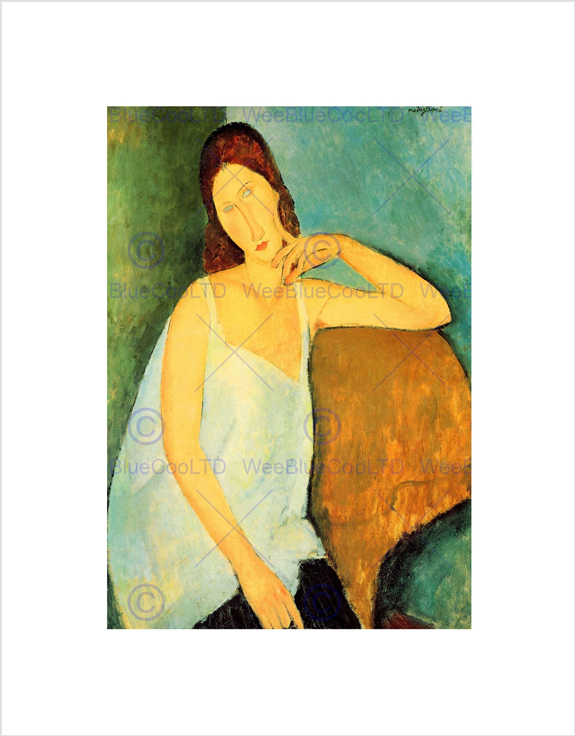 Wee Blue Coo Amedeo Modigliani Portrait Of Jeanne Hebuterne Wall Art Print