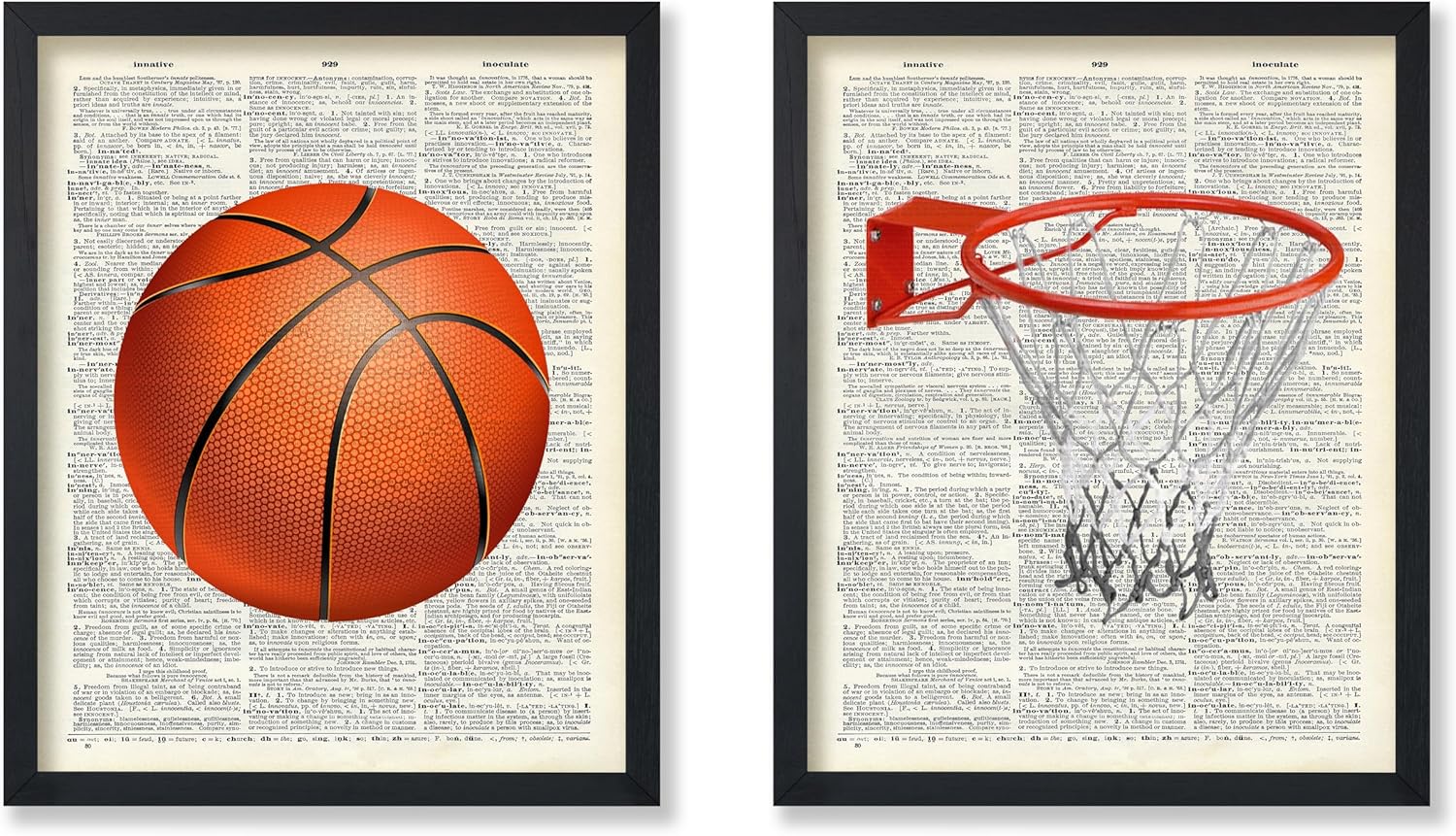 Poster Master 4-Piece Sports Print - Tennis Poster - Sport Tournament Art - Grand Slam Wall Design - US & Australian Open Art - Great Gym, Living Room or Office Wall Decor - 16x20 Black Framed