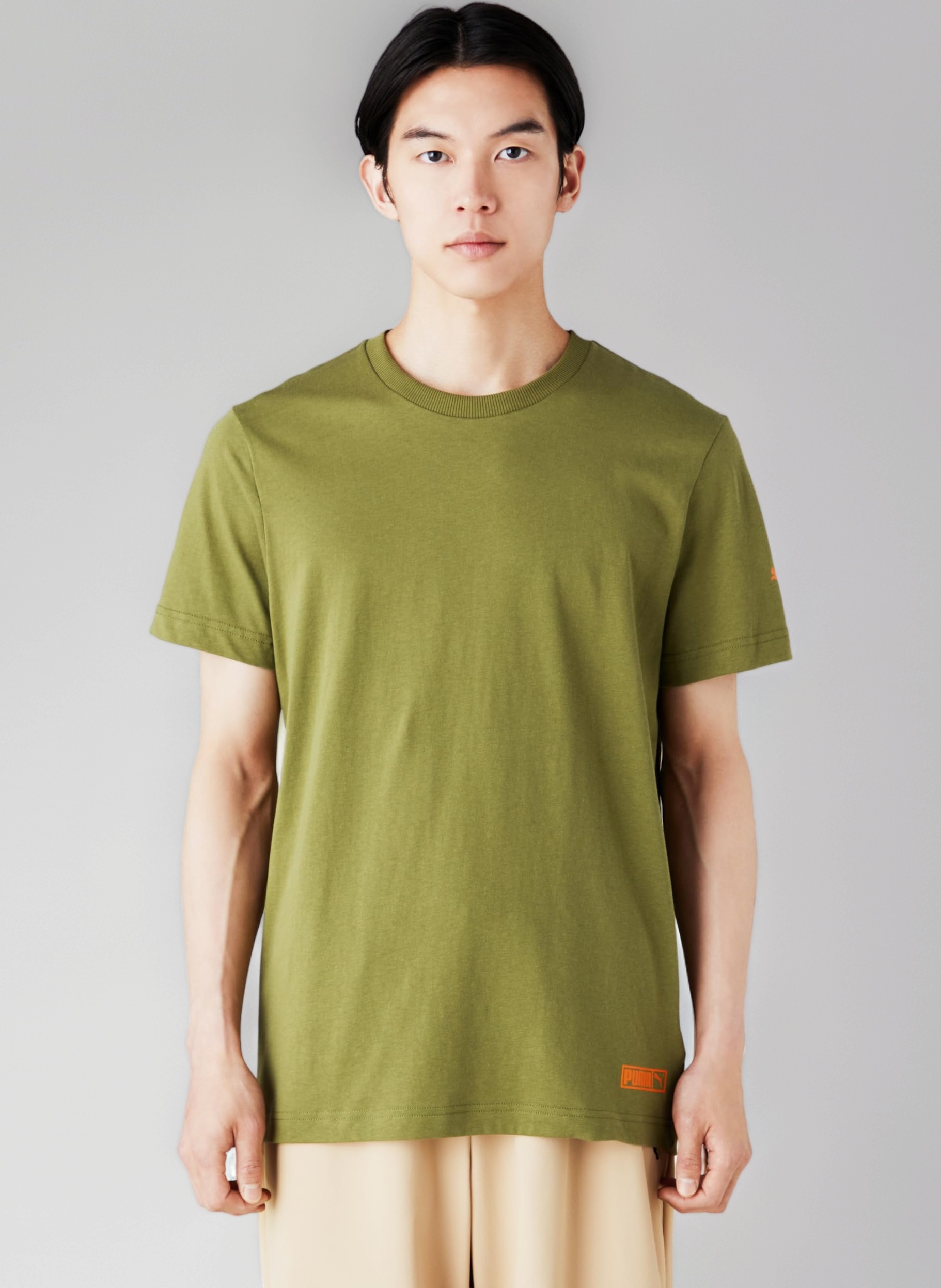 Amazon.co.jp: 69154733_メンズSS No.2ロゴ Cotton Tee_オリーブ