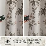 NICETOWN Rideaux noirs de Mallard 52 x 84 De pouce, 2 Ensemble de panneaux - Draps de fenêtre d'impression florale pour le salon & Chambre à coucher, Grommet thermique isolant efficace - Ferme & Style tropical