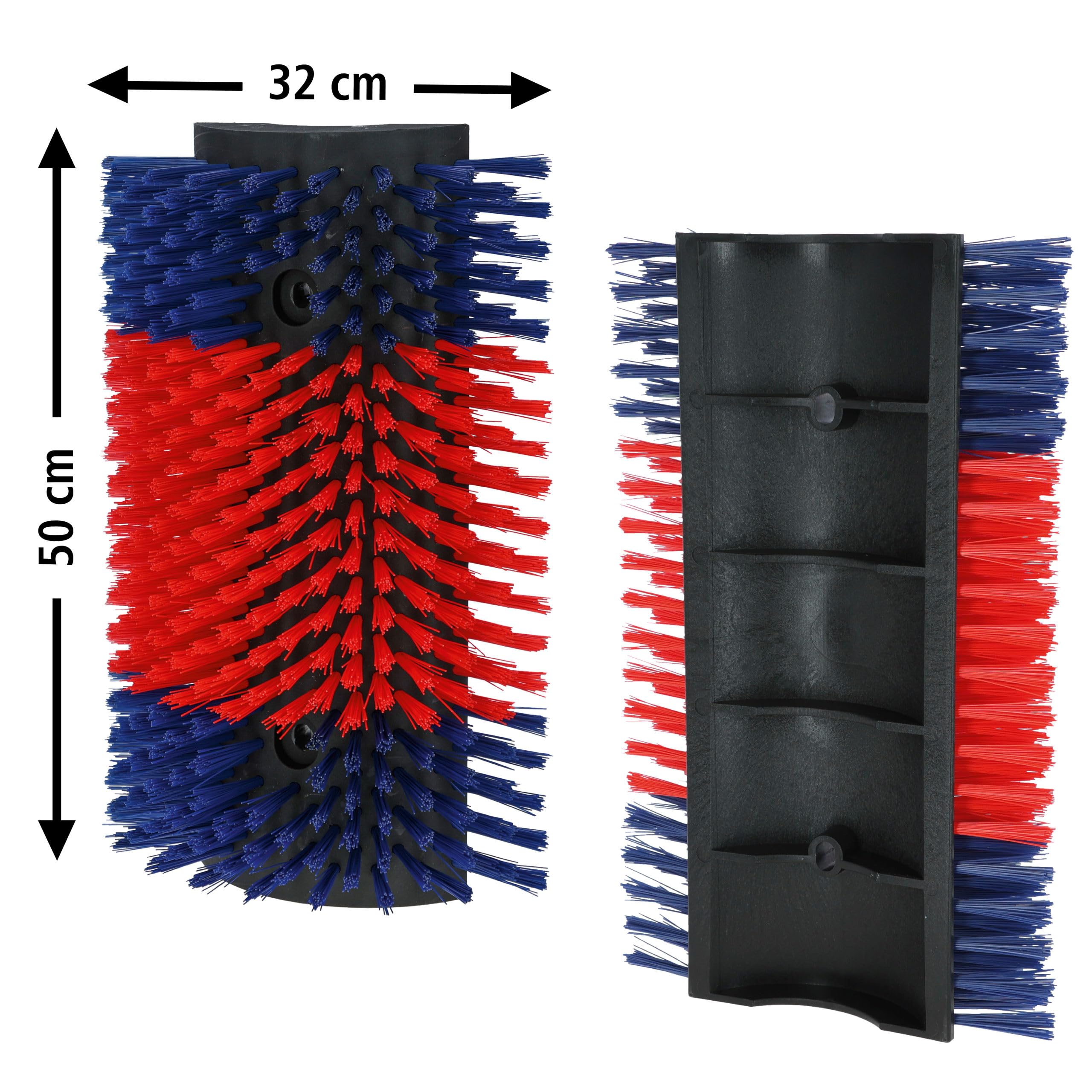 Kerbl Brosse à gratter XL, Brosse à bétail, Brosse à Poils, Rouge, Bleu, 32x11x50 cm, Polyamide, veaux, bovins, Chevaux, pour l'intérieur et l'extérieur, fabriquée en Allemagne