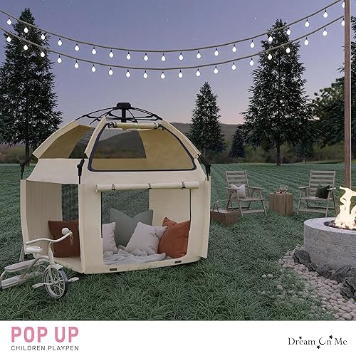 Miniatura 8 de Dream On Me Parque infantil desplegable fácil de instalar, casa de juegos para interiores y tienda de campaña al aire libre con cubierta de toldo