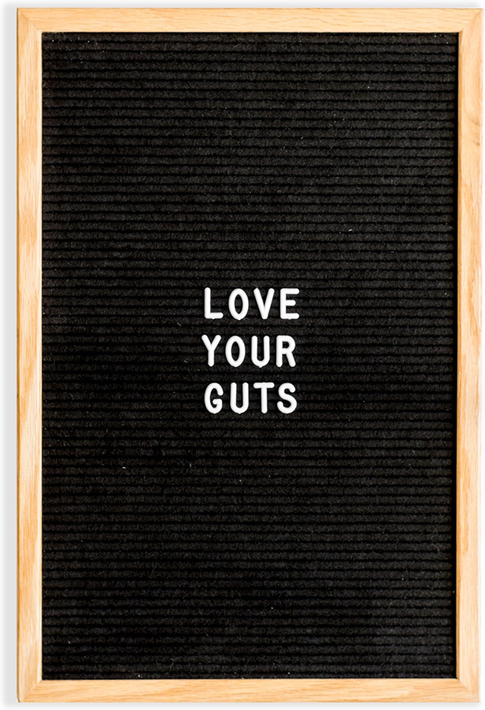 Vintage Revivals Black Felt Letter Board 12x18 inches with 290 Plastic Letters and Oak Frame