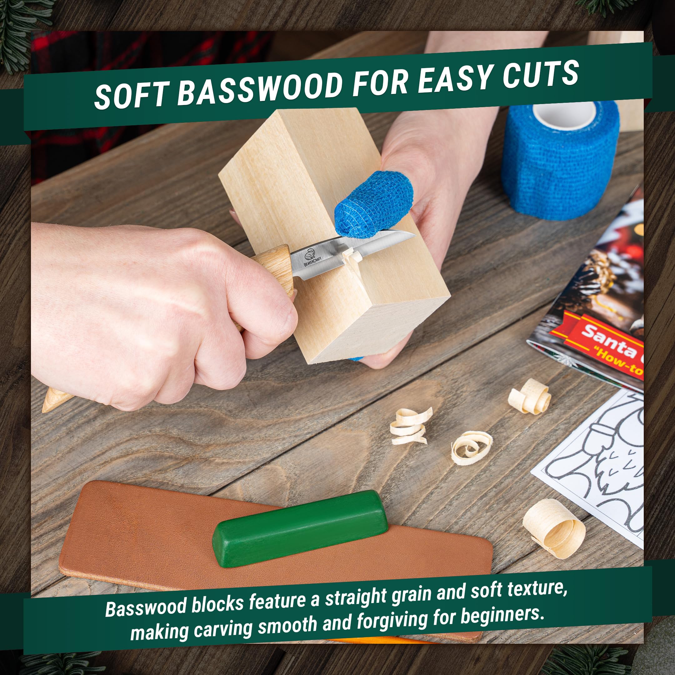 BeaverCraft DIY06 - Kit de tallado de madera para principiantes - Juego de herramientas de talla de madera, manualidades para adultos, kits de carpintería para niños y adolescentes