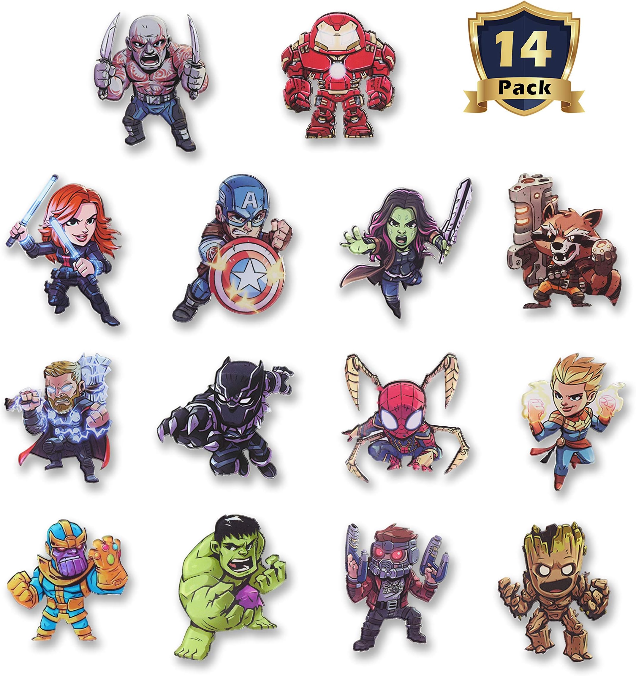 New The Avengers Refrigerator Magnets-Marvel Heroes Fridge Magnets- Set of 14 Marvel Characters-Final Battle Perfect Decorative Magnet (The Avengers)