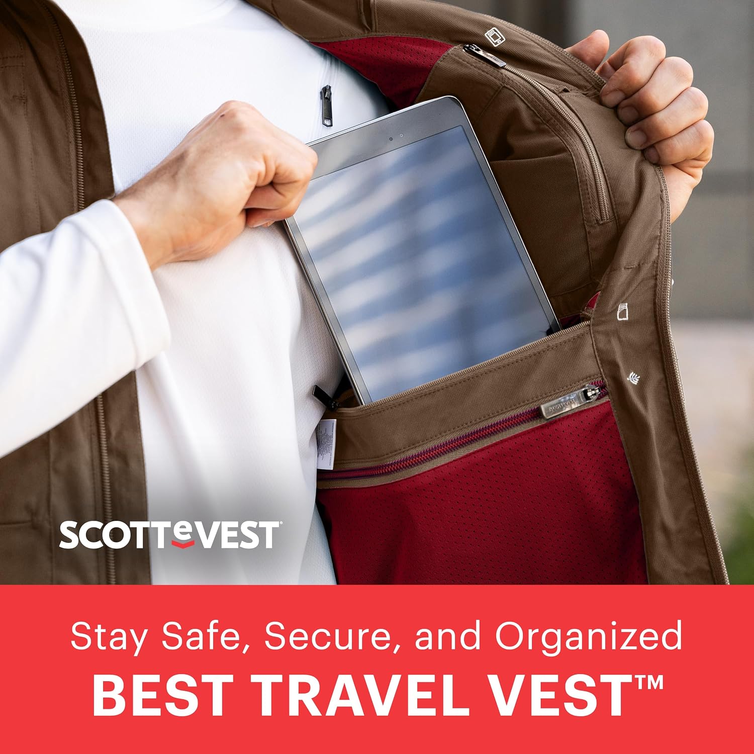 SCOTTeVEST Best Travel Vest for Men, 26 Pockets, RFID Blocking for Travel image 5