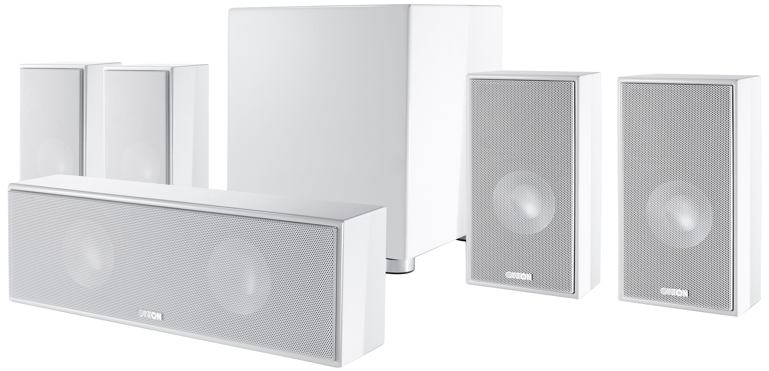 Canton Movie 3005 5.1canaux 610W Blanc Set d'enceintes - Sets d'enceintes (5.1 canaux, 610 W, Home cinéma, Blanc, Amplificateur, Intégré)