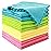MOONQUEEN 12 Pack Microfiber Cleaning Cloth - Reusable Cleaning Rag, Fast Drying Cleaning Towels,12X12, Green/Blue/Yellow/Pink