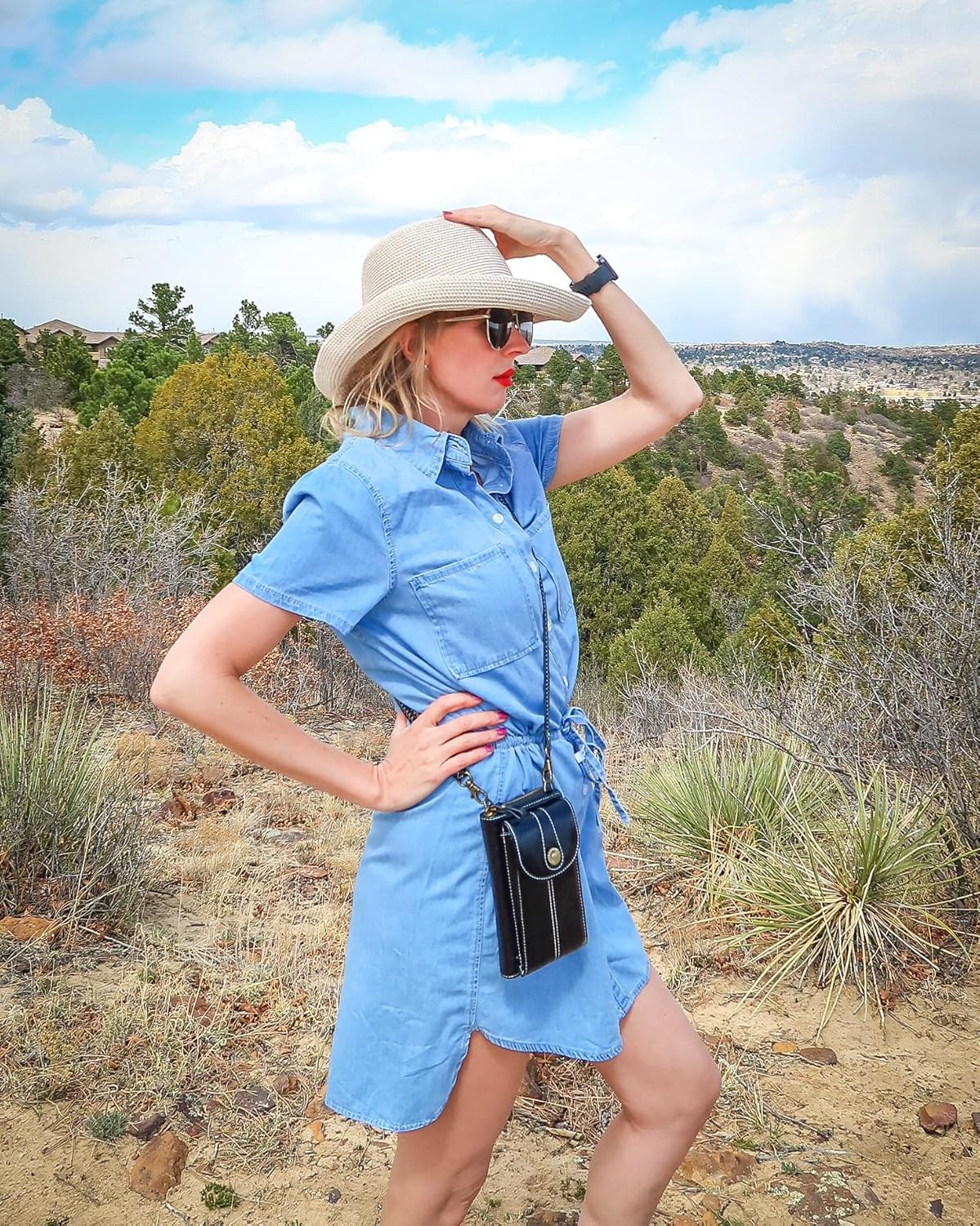 S-ZONE Women RFID Blocking Crossbody Cell Phone Purse Small Faux Leather Wallet Purse - Image 3