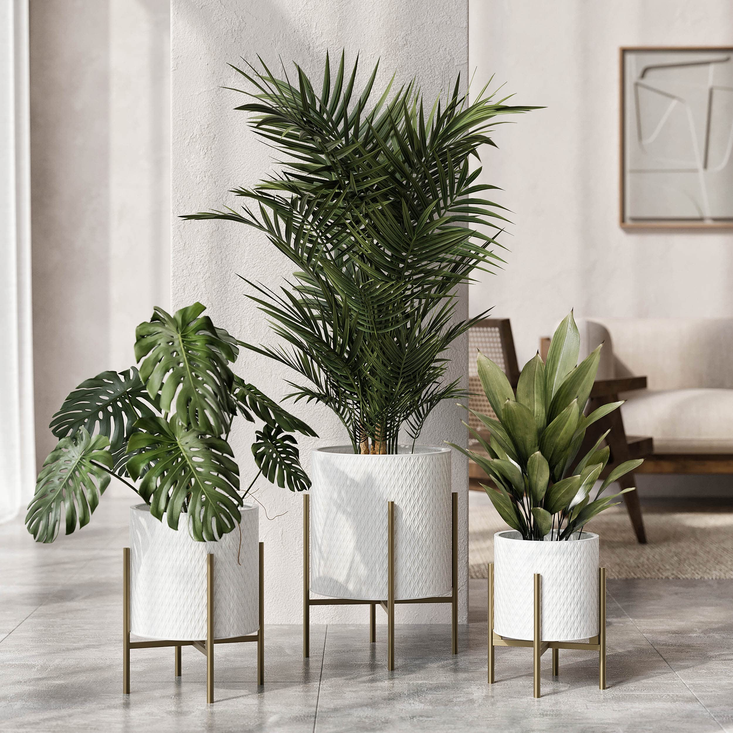 Amazon.com : EverNest Claire Mid-Century Modern White Planter and Stand, Indoor  Plant Pot, SelectBase, Minimalist Aesthetic, Home Decor for Plants - (Gold  Base, Small) : Patio, Lawn & Garden