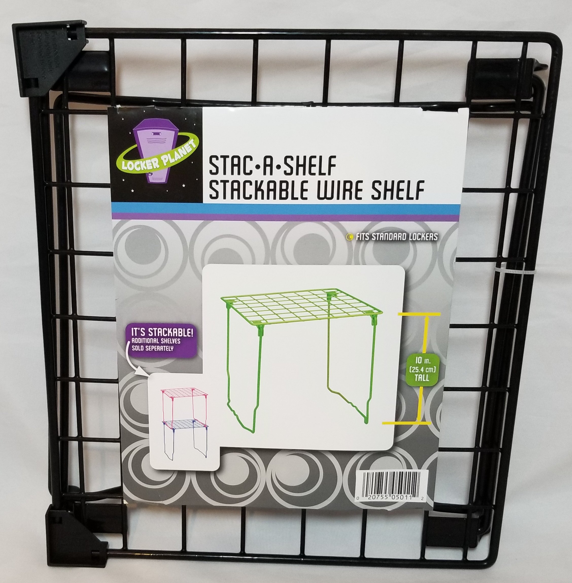 Stac-a-Shelf Stackable Wire Locker Shelf Black 10 in.