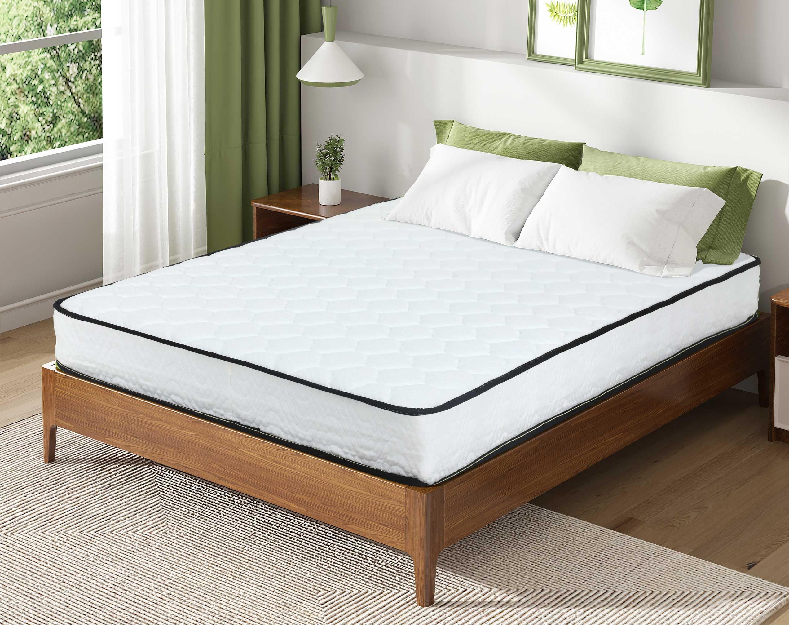 8 Inch Queen Mattress,Medium Firm Hybrid Mattress Queen for Pressure Relief,Ergonomic Design Bed Mattress with Innerspring and Foam,Fiberglass Free Colchones Queen,Bed in a Box, CertiPUR-US Certified