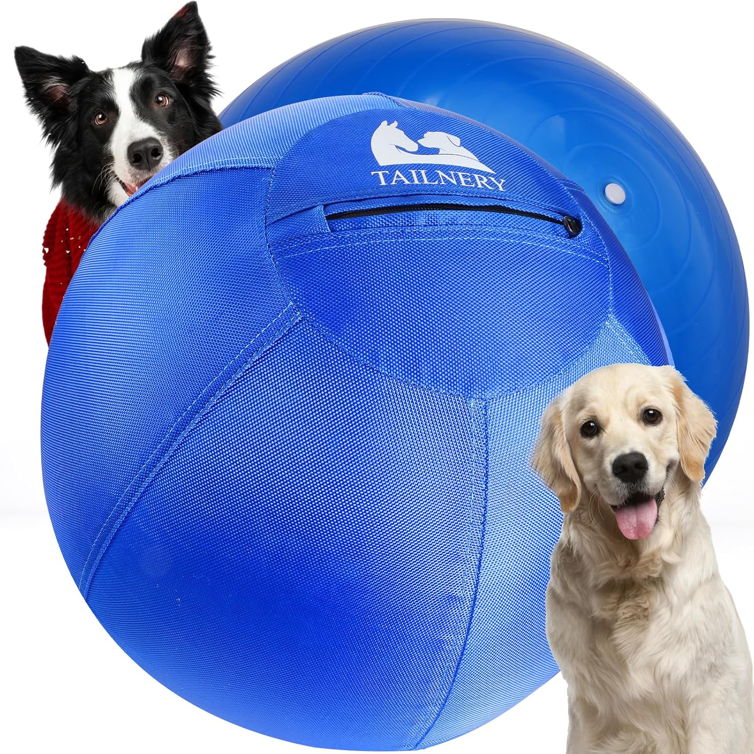 Herding Ball for Dogs - 25'' Dog Toy Ball with Cover - Horse Ball & Herding Ball for Australian Shepherds, Cattle Dogs, Collies - Ideal Balls for Dogs