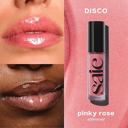 Miniatura 3 de Saie Glossybounce - Brillo labial hidratante y aceite labial teñido híbrido con ácido hialurónico y aceite de jojoba para labios no pegajosos,