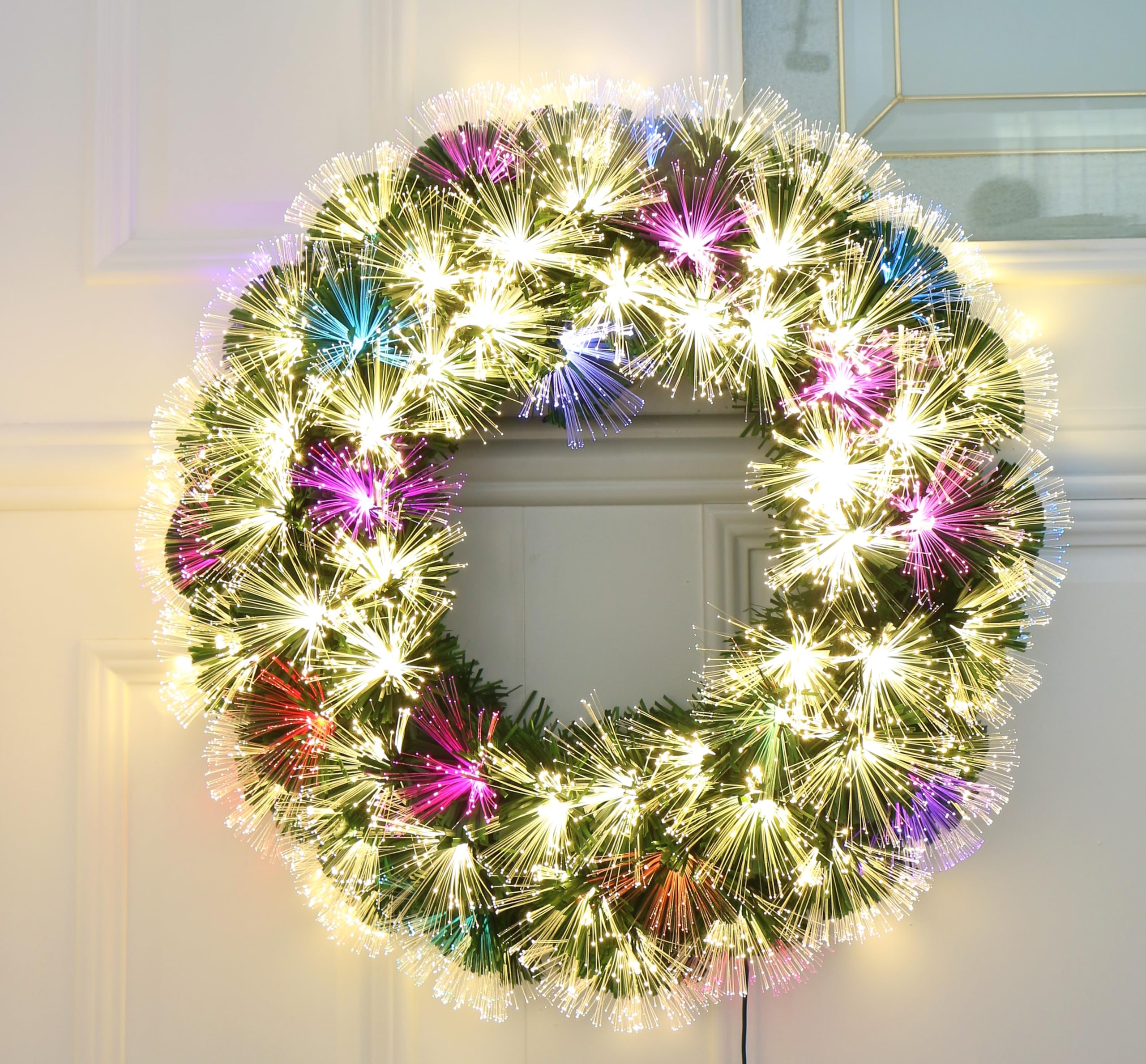 ファイバー　クリスマス　リース Amazon.com: Firework Automatic Color Changing LED Fiber Optic