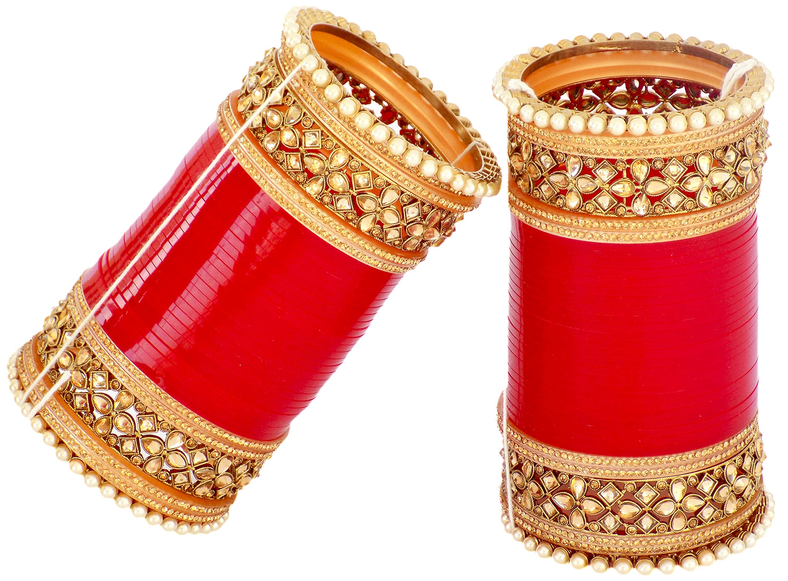 JD'Z COLLECTION Indian Bangles Set Red Color Bollywood Ethnic Bangles Chura Bangles Set Choora Bangles For Women Wedding Party wear