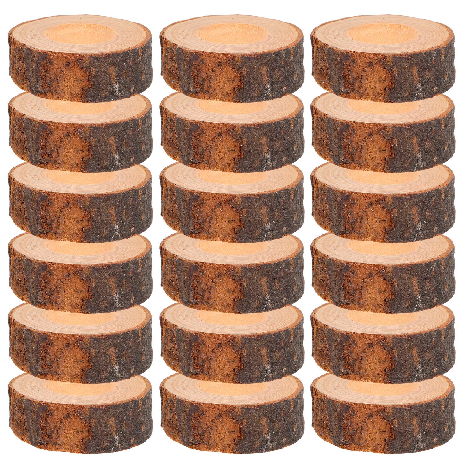 60 Piezas Servilleteros de Madera Rústicos para Mesa, Cenas y