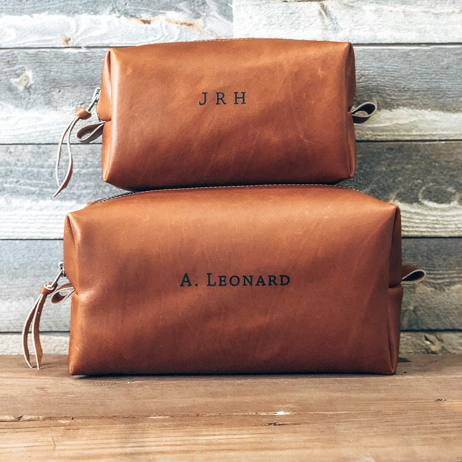Personalized Leather Toiletry Bag, Custom Toiletry Bag, Handmade in USA