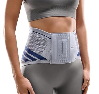 BAUERFEIND Bauerfind Rumbo Train Waist Supporter, Waist Supporter, Made in Germany, General Medical Equipment, Butterfly Shaped Silicone Pad Reduces Lower Back Burden Titanium, 2