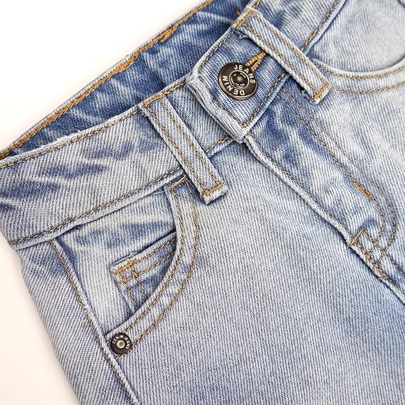 KIDSCOOL SPACE Baby & Little Girls Summer Denim Skirt,Raw Edge Fashion Jeans Short Dress