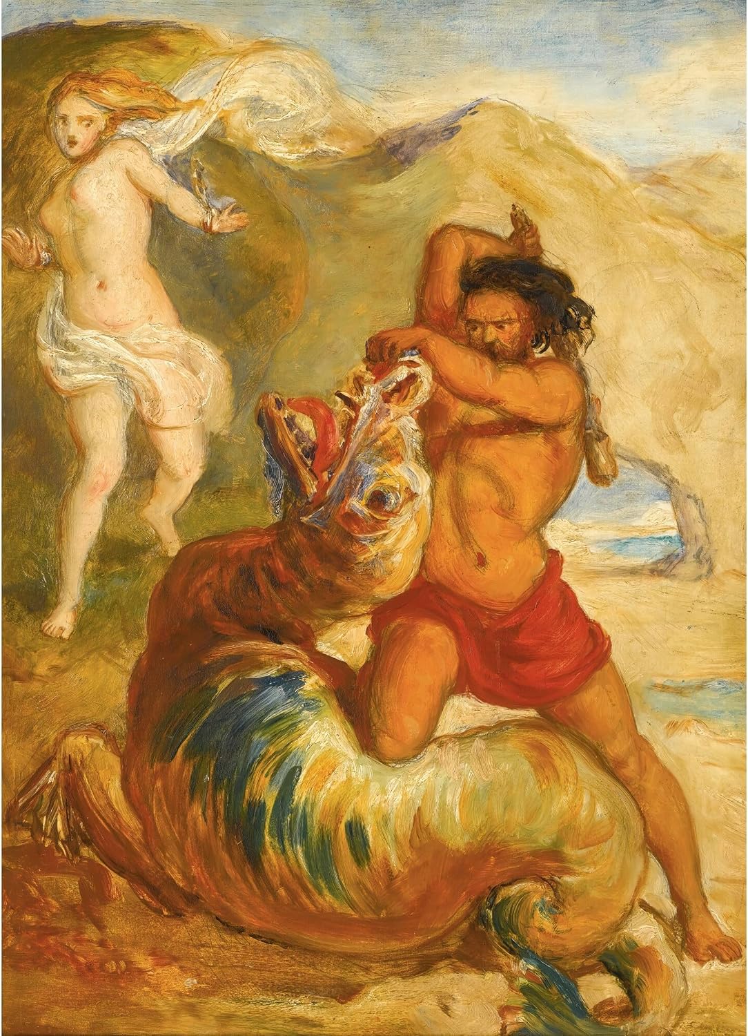 ArtDirect Perseus saving Andromeda Unframed Art Print Giclee Poster by Sir John Everett Millais - Ready for Framing with Customization Sizes 7x10, 10x14, 14x20, 24x33, 35x48 and 43x60 inches