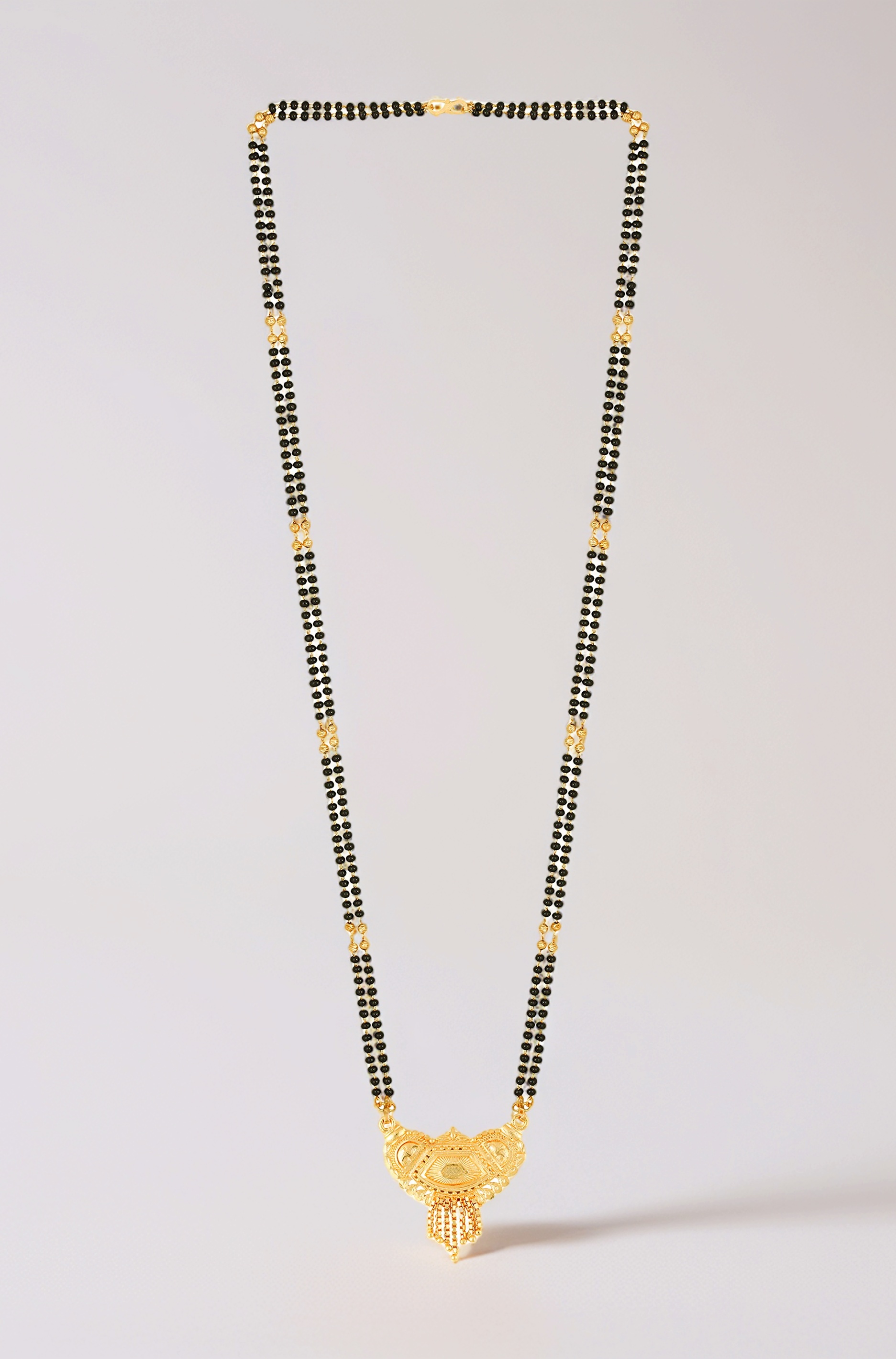 Temple South Indian Mangalsutra For Women Girls Ladies Wife Traditional 1 One Gram Gold Stylish Maharashtrian Long Chain Wati Mangal sutra Pendant Tanmaniya Black golden Nallapusalu Chains